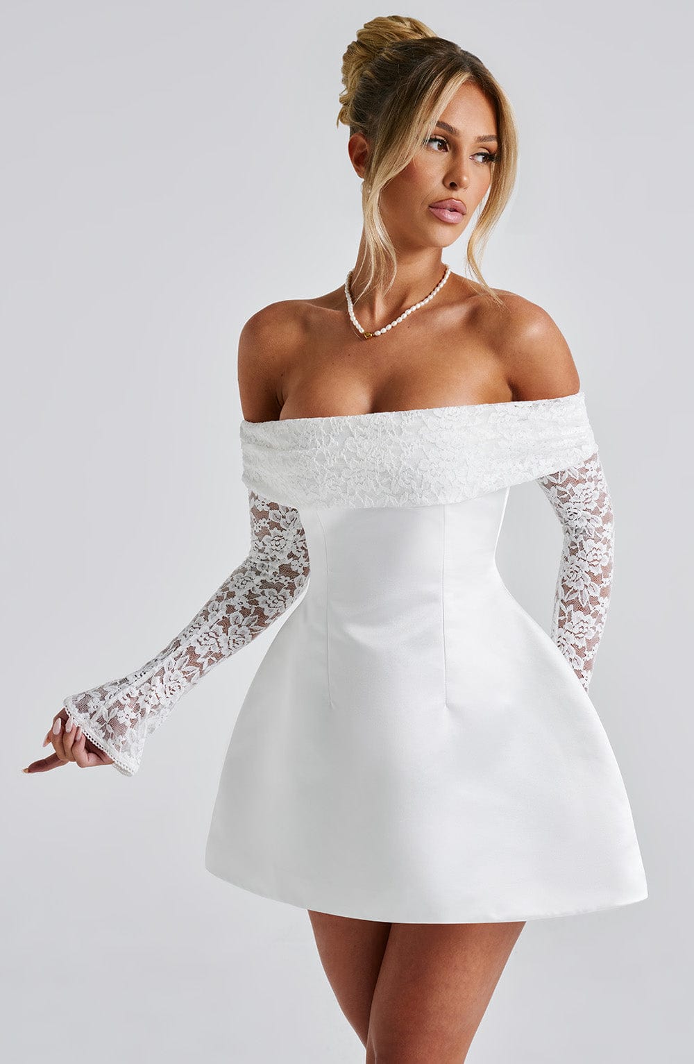 Lorven Georgianna Mini Elbise - Fildişi