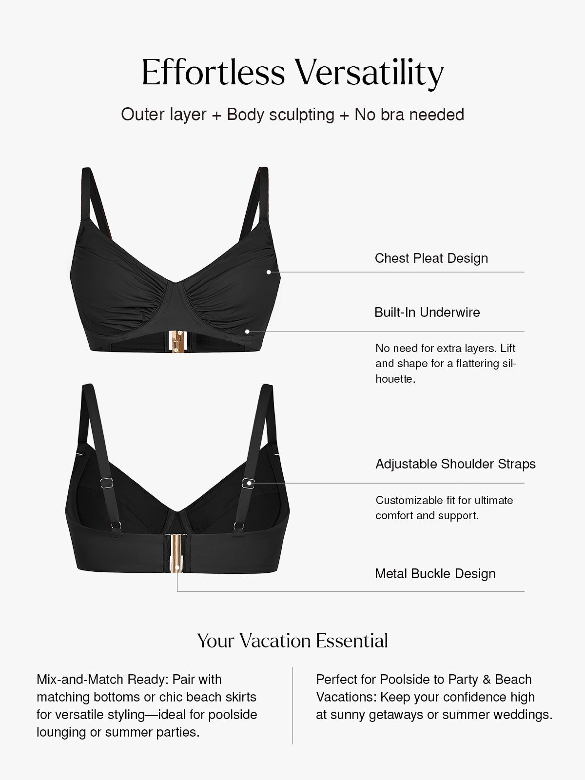 Lorven™ Şekillendirici Buruşuk Balenli Bikini Üstü