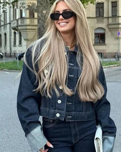 Lorven™ Lorelei - Kollu Denim İki Parçalı Set