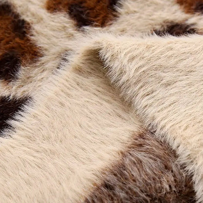 Lorven™ Leopar Desenli Tüylü Triko Hırka