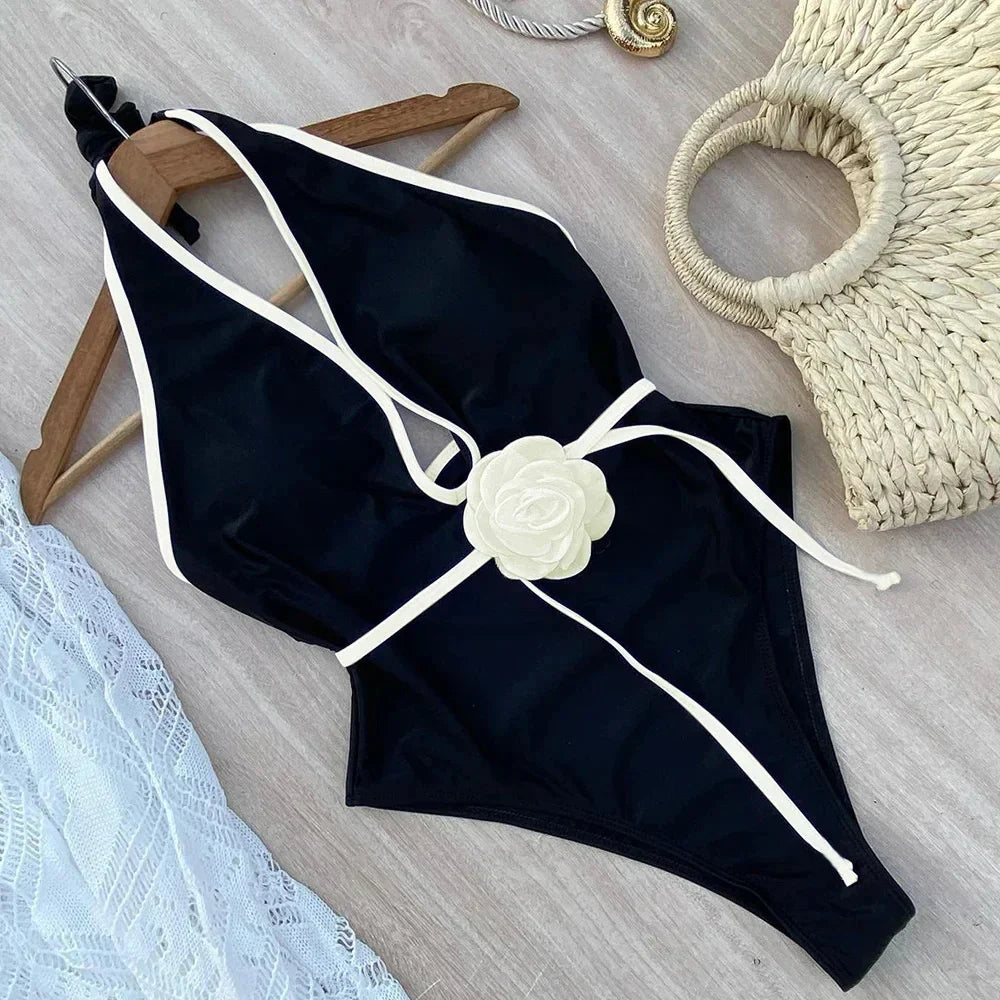 Lorven™ Çiçekli Halter Tek Parça Mayo