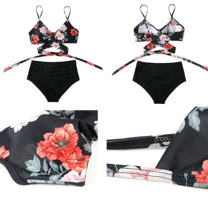 Lorven™ Yüksek Bel Çiçekli Bikini