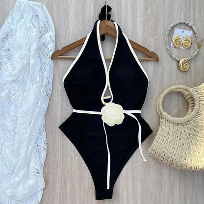 Lorven™ Çiçekli Halter Tek Parça Mayo