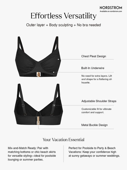 Lorven™ Şekillendirici Buruşuk Balenli Bikini Üstü