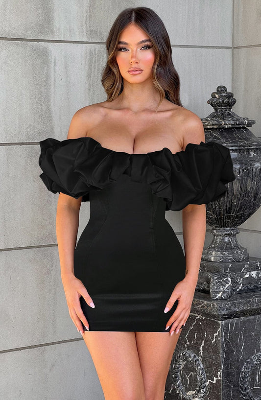 Lorven™ Allie Mini Elbise - Siyah