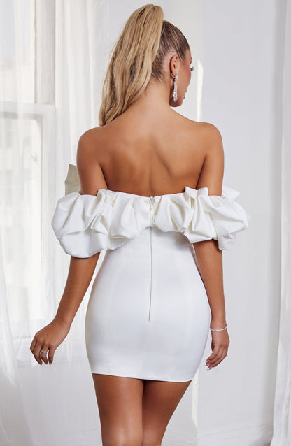 Lorven™ Allie Mini Elbise - Beyaz