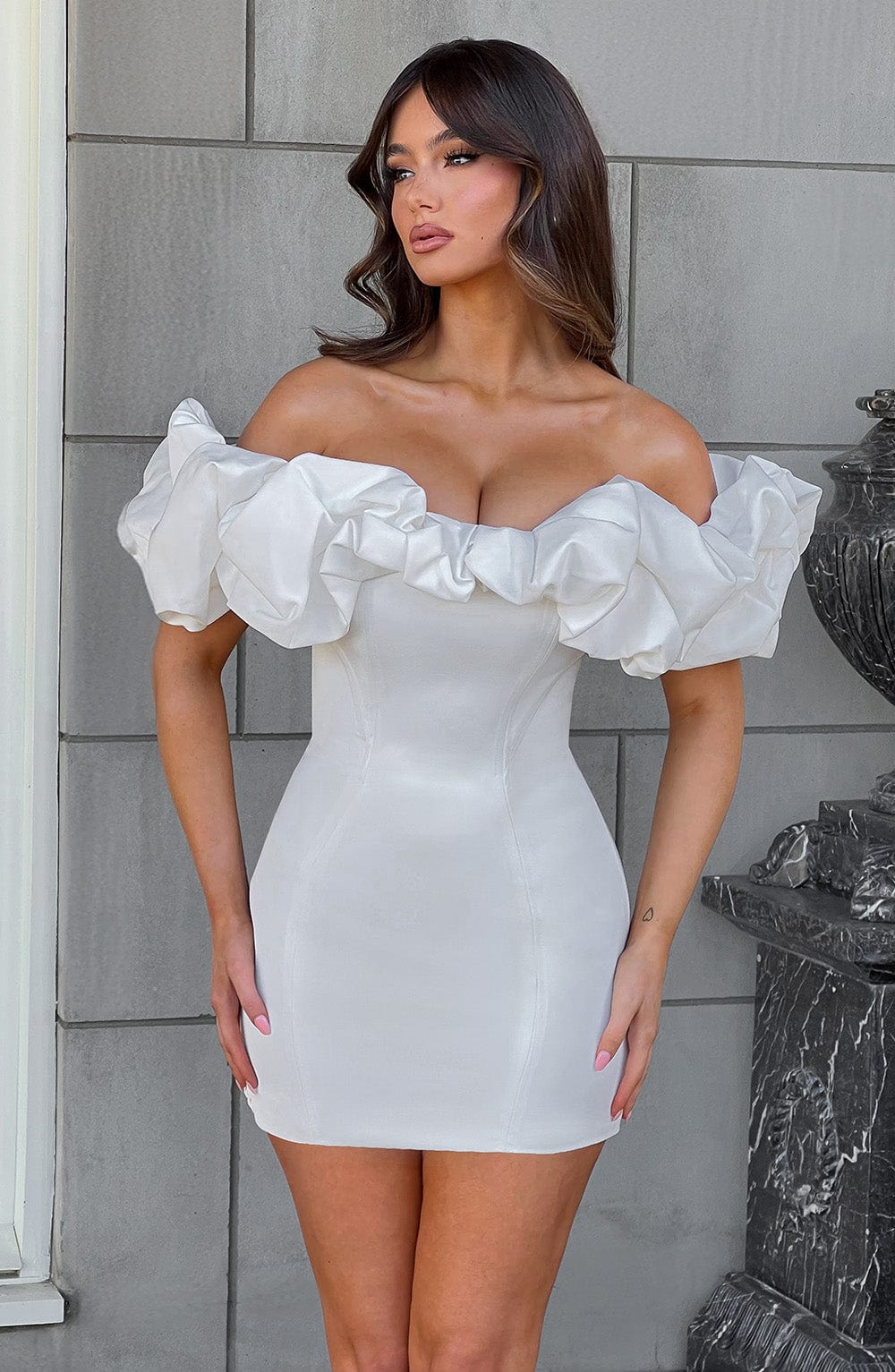 Lorven™ Allie Mini Elbise - Beyaz