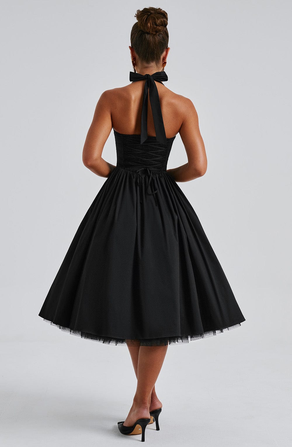 Lorven™ Cressida Midi Elbise - Siyah