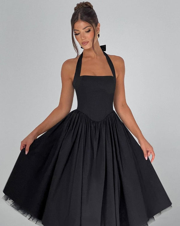 Lorven™ Cressida Midi Elbise - Siyah