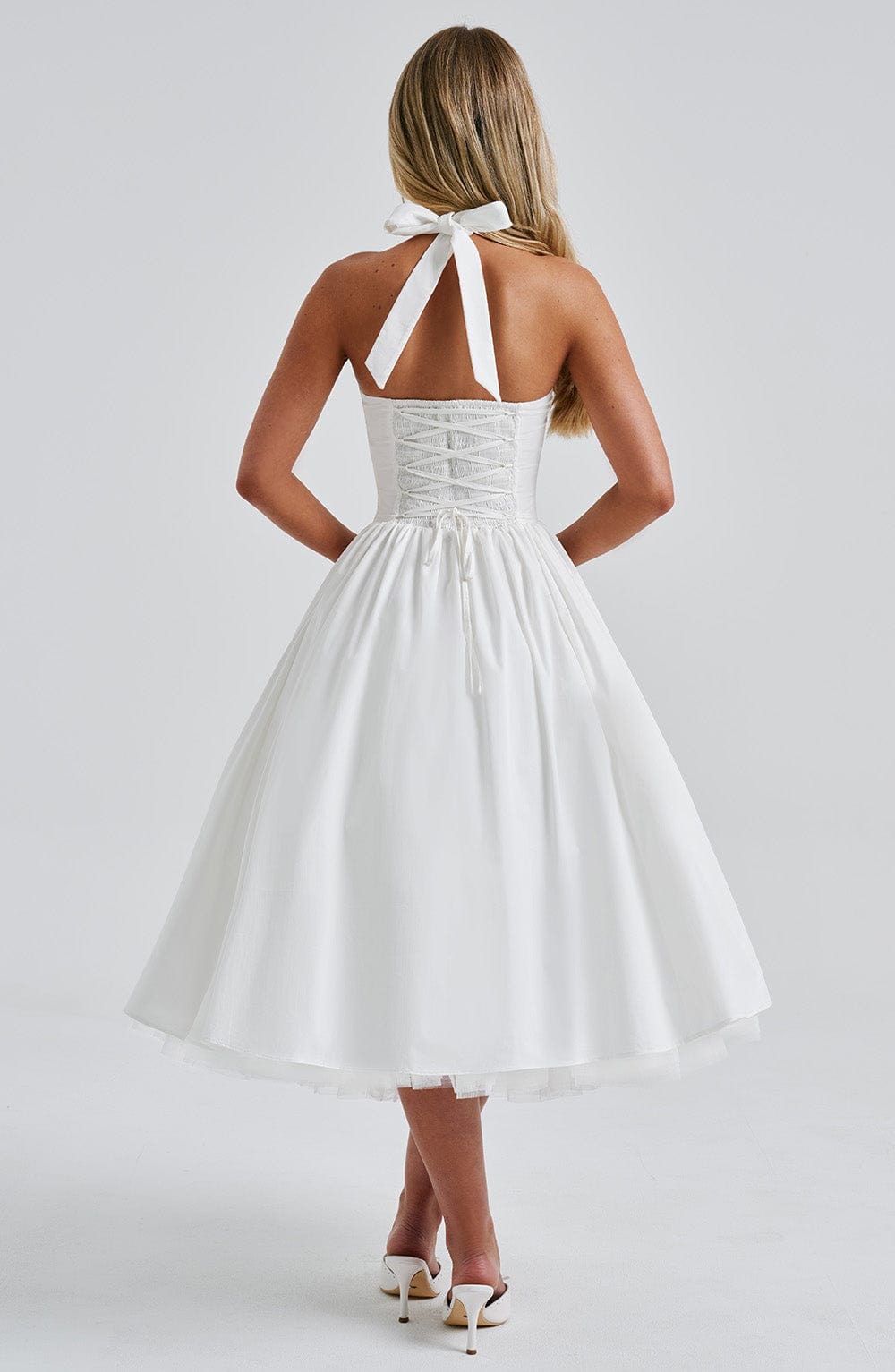 Lorven™ Cressida Midi Elbise - Fildişi