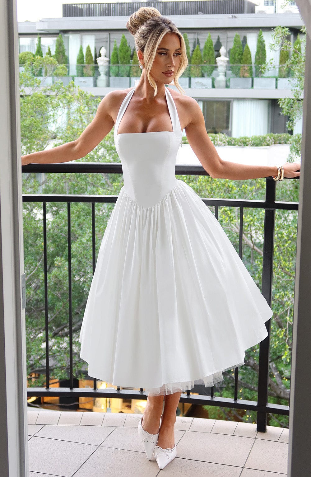 Lorven™ Cressida Midi Elbise - Fildişi