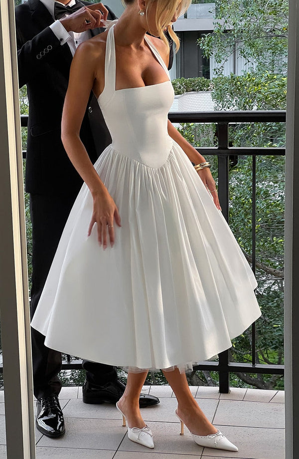 Lorven™ Cressida Midi Elbise - Fildişi