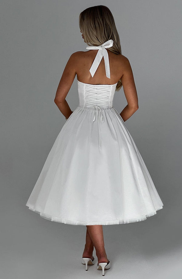 Lorven™ Cressida Midi Elbise - Fildişi