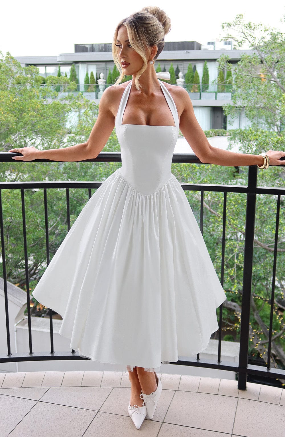 Lorven™ Cressida Midi Elbise - Fildişi