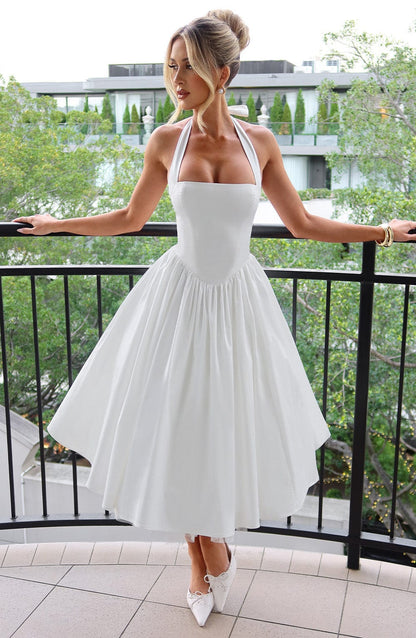 Lorven™ Cressida Midi Elbise - Fildişi