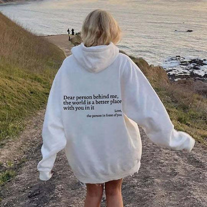 Lorven™ Yazı Baskılı Günlük Kapüşonlu