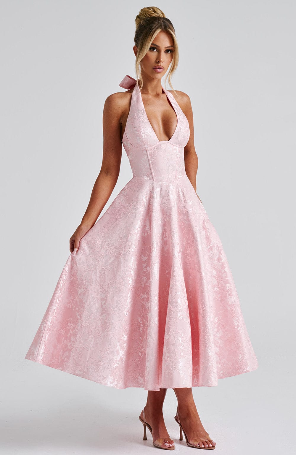 Lorven™ Effie Midi Elbise - Allık