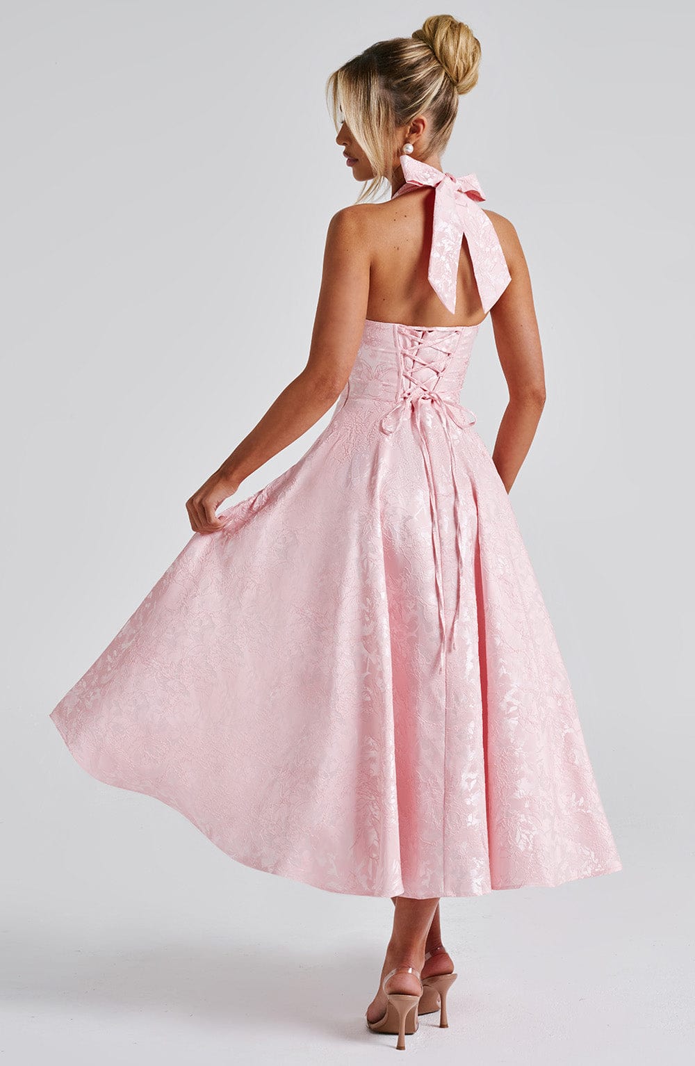 Lorven™ Effie Midi Elbise - Allık