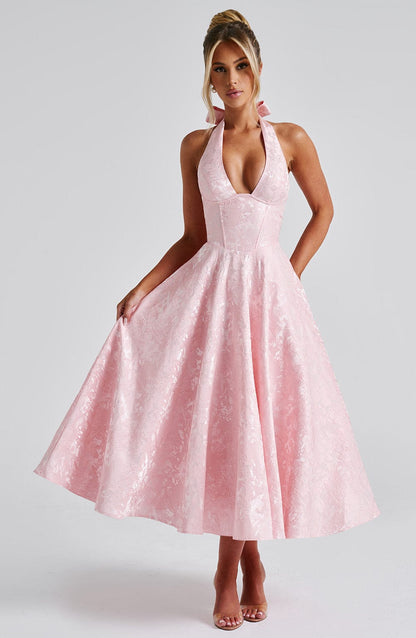 Lorven™ Effie Midi Elbise - Allık