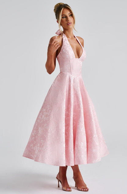 Lorven™ Effie Midi Elbise - Allık