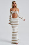Lorven™ Georgia Maxi Etek - Bej/Beyaz