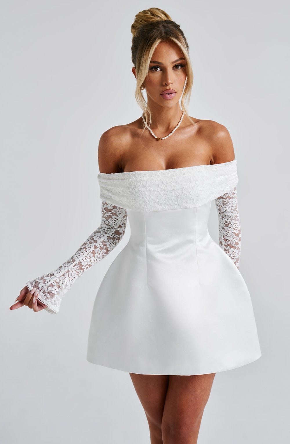 Lorven Georgianna Mini Elbise - Fildişi