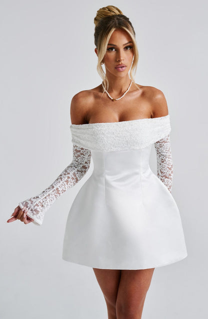Lorven Georgianna Mini Elbise - Fildişi
