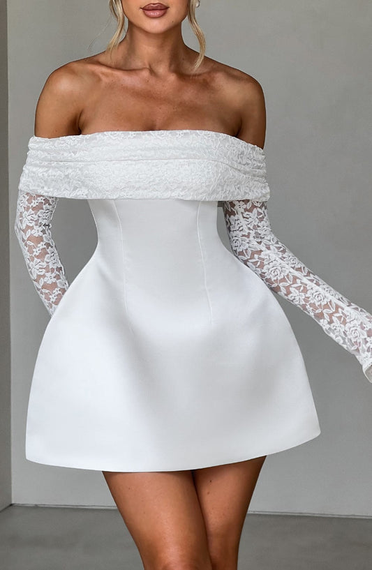 Lorven Georgianna Mini Elbise - Fildişi