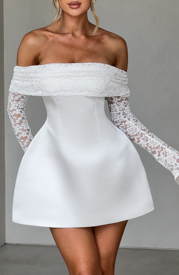 Lorven Georgianna Mini Elbise - Fildişi