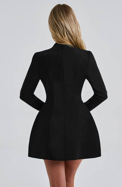 Lorven™ Greta Mini Elbise - Siyah