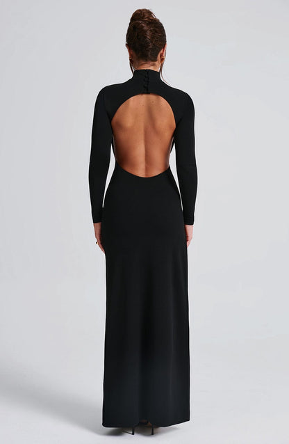 Lorven™ Eliza - Siyah Uzun Elbise