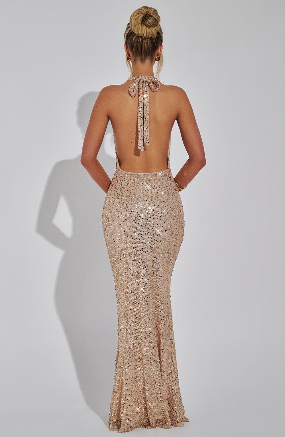 Lorven™ Lorena Maxi Elbise - Altın Kaplama