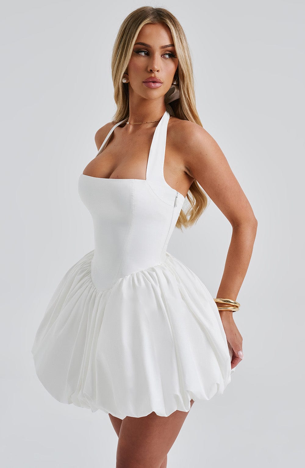 Lorven™ Maricia Mini Elbise - Fildişi