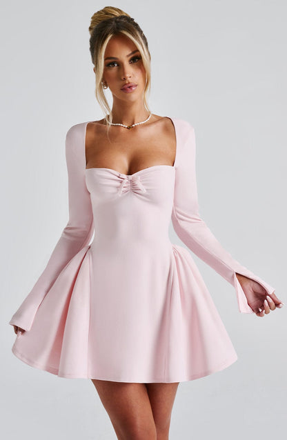 Lorven Megan Mini Elbise - Allık