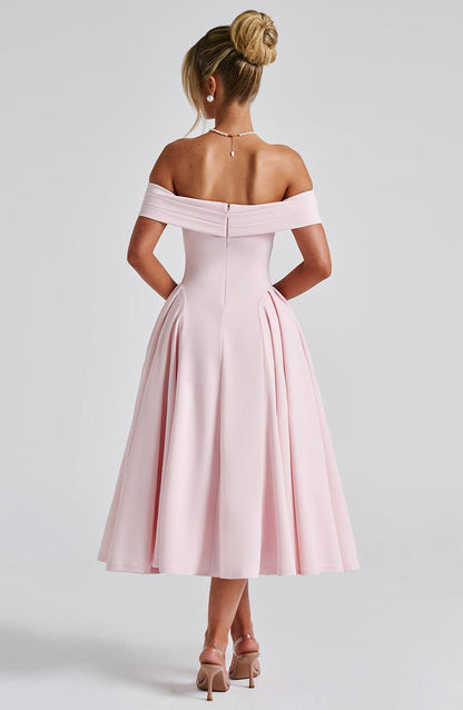 Lorven™ Miranda Midi Elbise - Allık