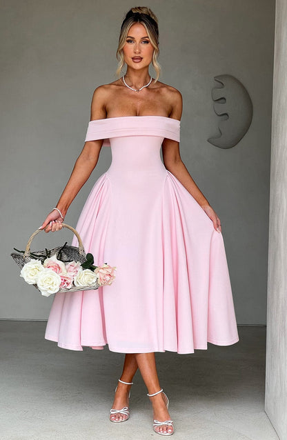 Lorven™ Miranda Midi Elbise - Allık