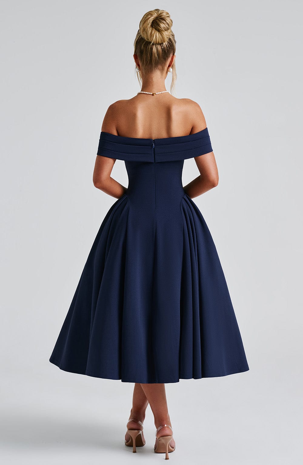Lorven™ Miranda Midi Elbise - Lacivert