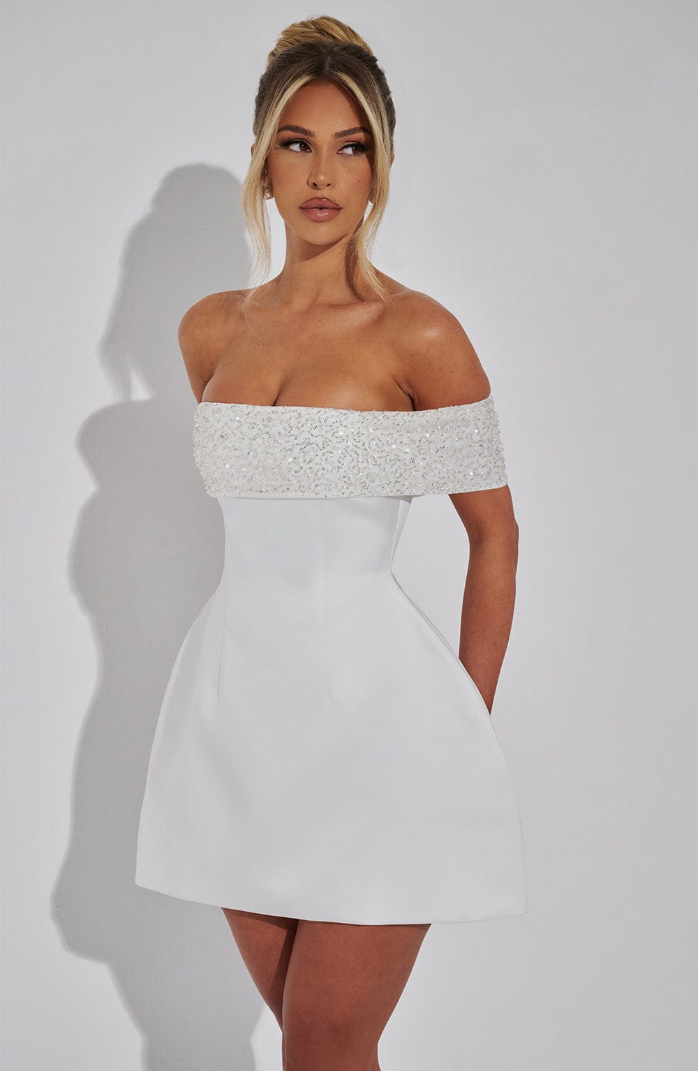 Lorven™ Noelle Mini Elbise - Fildişi