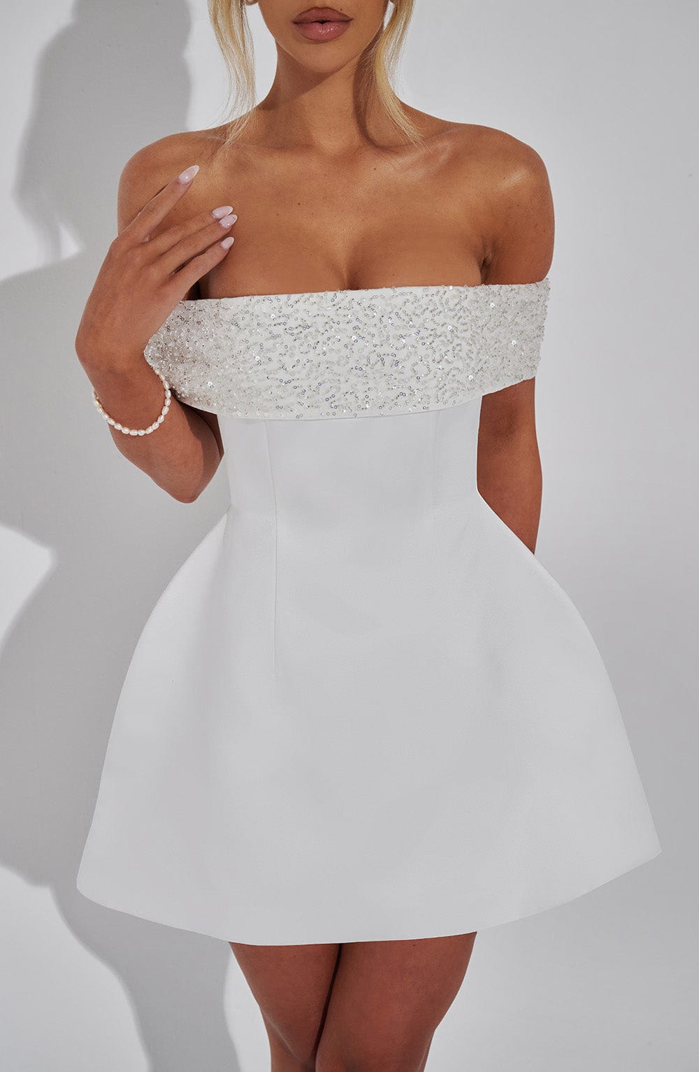 Lorven™ Noelle Mini Elbise - Fildişi