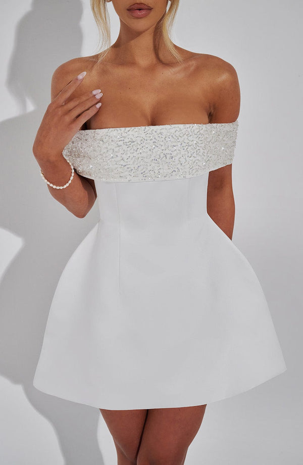 Lorven™ Noelle Mini Elbise - Fildişi