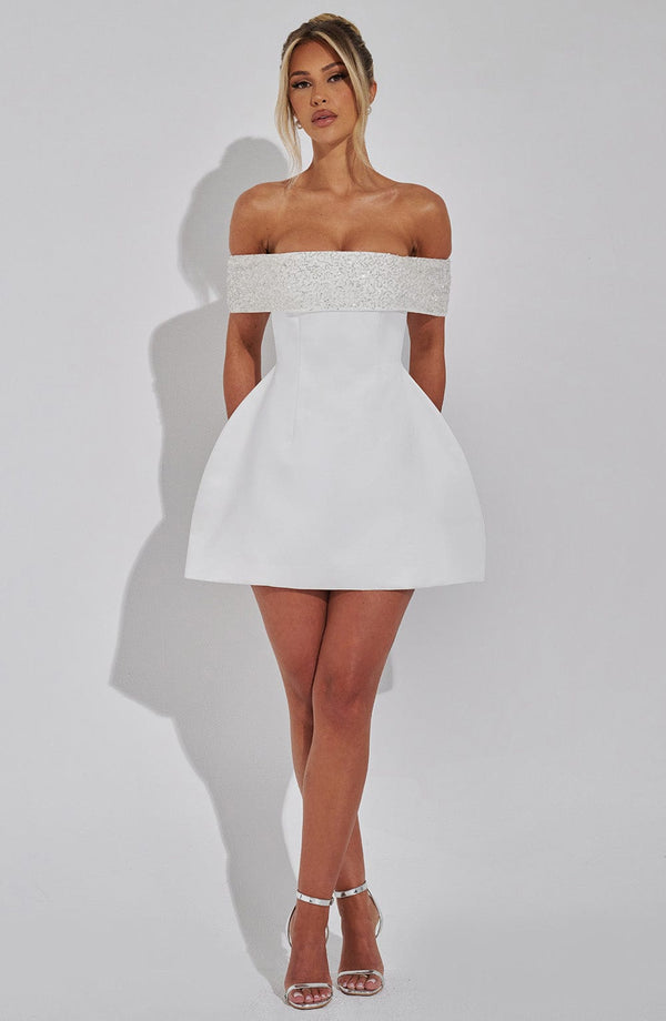 Lorven™ Noelle Mini Elbise - Fildişi