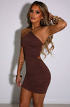 Lorven™ Sabrina Mini Elbise - Çikolata